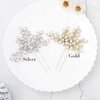 Unicra Rhinestone Bride Wedding Hair Pins Bridal Hair Clips Crystal Hair Piece Decorative Bridesmaids Hair Accessories for Women and Girls Pack of 2 (A-Silver)