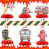HaPiBiDesign Firetruck PartyTable Centerpieces - Firetruck Party Decoration - 12 PCS Firetruck Birthday Decorations - Fire Truck Party Favors for Kids