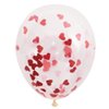 Clear Latex Balloons With Pre-Filled Heart-Shaped Confetti, 16" (5 Pcs.) - Vibrant Design, Perfect for Weddings, Birthdays, Valentines Day, Events, & Celebrations