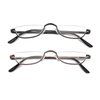 DBEFTLI Half Frame Reading Glasses - Half Moon Readers with Spring Hinge for Women Men (2 PCS in Pouch) 3.00