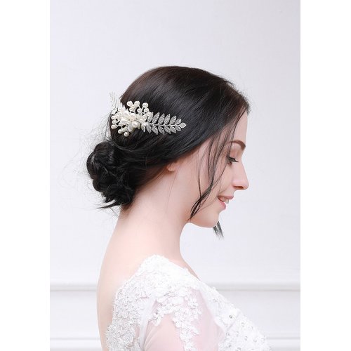 Kercisbeauty Left Wedding Decorative Combs Bridal Hair Comb Headpiece Wedding Hair Piece Vintage Hair Comb Flower Hair Piece Hair Jewelry Bridal Hair Accessories Delicate Hair Comb