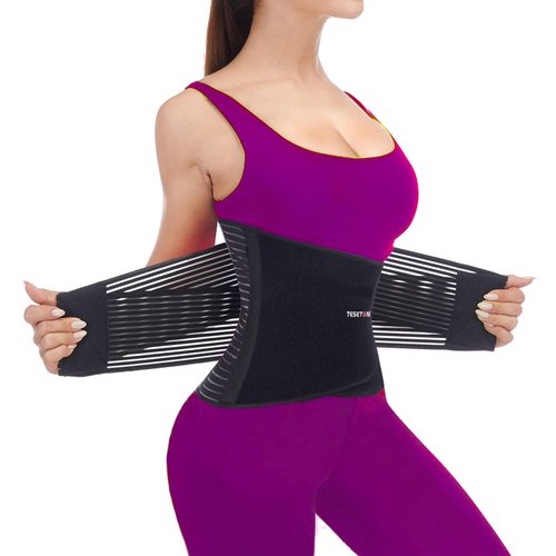 TESETON Back Brace for Women Men Lower Back Pain, Back Support Belt Relief Pain from Herniated Disc, Sciatica, Scoliosis and more, Lumbar Support Belt with 8 reinforced Bones Black-XXL
