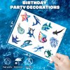96 PCS Ocean Temporary Tattoos Themed Birthday Party Decorations Favors Supplies Décor Under The Sea Turtle Blue Die Cut Tattoo Stickers Gifts For Game Boys Girls Classroom School Prizes Reward