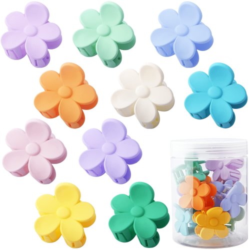 Small Cute Flower Hair Clips for Hair Accessories Hair Claw Clips for Women and Girls Cream Color, 10 PCS