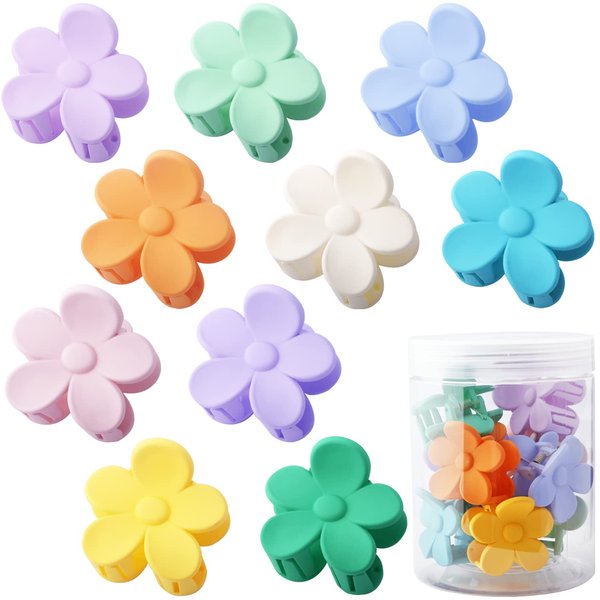 Small Cute Flower Hair Clips for Hair Accessories Hair Claw Clips for Women and Girls Cream Color, 10 PCS