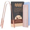MasterMedi Tongue Scraper with Case Easy to Use Tongue Scraper for Adults, Tongue Cleaner for Oral Care & Hygiene (Copper Set of 2 (with Travel Case))
