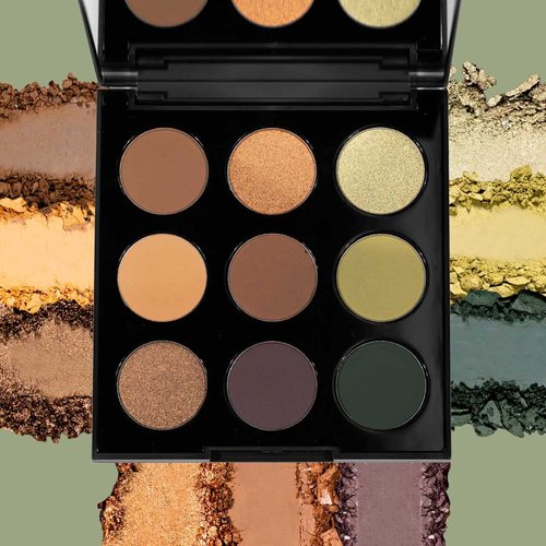 Palladio Ultimate 9-Count Eyeshadow Palette, Talc-Free Formula, High Pigmented Shades in A Mix of Matte & Shimmer Finishes, Blendable Long Lasting Colorful Professional-Grade Makeup (Natural Earth)