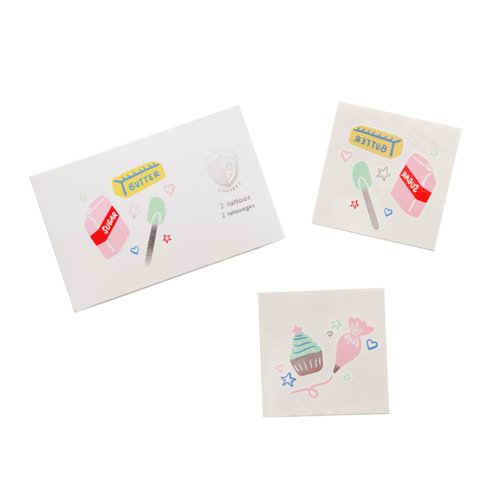 Daydream Society Baking Spirits Bright - Temporary Tattoos - Baking Design - Pack of 2 - Baking Theme - For Birthdays, Holiday Parties and more
