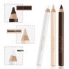 Apooliy 3Pcs Eyebrow Pencil Eyeliner Contour Set, Waterproof Long Lasting Brow Pen, Smooth White Eyeliner,Translucent Contour Pen,3 Colors Makeup Pencil