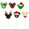 Gyufise 24Pcs Merry Christmas Cupcake Toppers Mouse Deer Christmas Hat Cupcake Picks Xmas Holiday New Year Kids Birthday Cake Decorations Party Supplies
