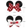 Mouse Ears Hair Bow Clips Polka Dot Barrettes for Girls Glitter Costume Accessories Birthday Party Decorations