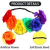 Rainbow Flower Headband Gay Pride Stuff Accessories for Women Girls Rose Flower Crown Floral Hair Wreath for LGBTQ Bisexual BOHO Garland Party Decorations