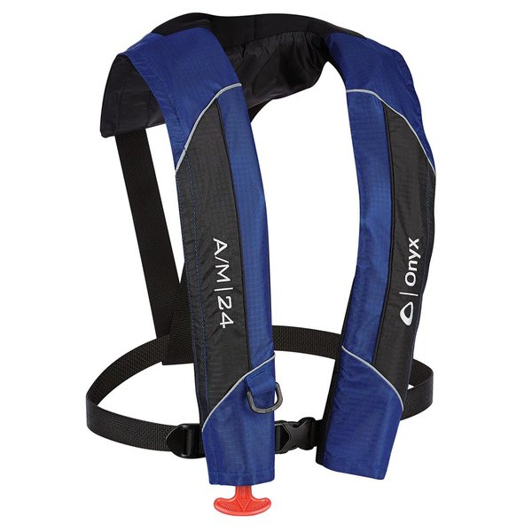 Onyx A/M-24 Automatic/Manual Inflatable Life Jacket, Blue