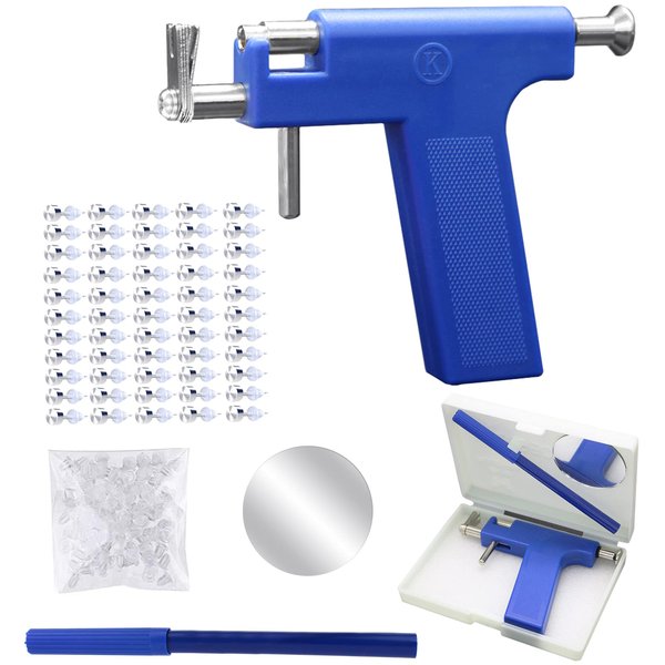 Hotorda Ear Piercing Gun Tool Professional Ear Body Pierce Piercing Gun Reusable Tools Beauty Kit Set Painless Hole Piercing Machine with 98Pcs Stainless Steel Ears Studs for Ear Nose Navel…