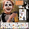 EMOME Halloween Temporary Tattoos Sticker, Glitter Kids Tattoos for Halloween Party Games Treats, Bulk Fake Tattoos for Halloween Birthday Party Activities (12 Sheets)