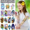 Leesgel 66 Sheets Full & Half Arm Temporary Tattoos Sleeves for Kids, Mixed Size Fake Tattoo Stickers with Dinosaur/Cars/Mermaid, Hawaiian Party Faovrs Supplies
