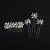 Teyglen Silver Rhinestone Wedding Hair Comb and Hair Pins Hair Accessories for Women Silver Crystal Side Comb Bridal Hair Piece Wedding Headpiece for Party Prom