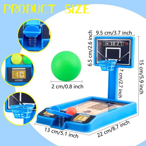 8 Pack Tabletop Basketball Game Mini Basketball Game Desktop Basketball Toys for Kids Toys Girls Party Favors Classroom Prizes, 2 Colors