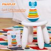 PlenPLAY Baby Tummy Time Toys, Musical Stacking Rings, Stacking Toys for Toddlers 1-3, Weeble Wobble Toys for Babies 6 9 12 Months, STEM Learning Toy, Sensory Toys for Babies (Elephant)