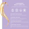 Lavender Multi-Use Oil for Face, Body and Hair - Organic Blend of Apricot, Vitamin E, Fractionated Coconut and Sweet Almond Oil Moisturizer for Dry Skin, Scalp and Nails - 4 Fl Oz
