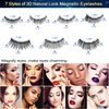 Magnetic Eyelashes with Eyeliner Kit - DUOERLA Magnetic Lashes with Eyeliner Natural Looking - 3 Tubes Magnetic Eyeliner and Lashes Kit, 7 Pairs 3D Reusable 5 Magnet False Eyelashes Easy to Apply.