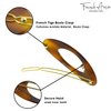 French Amie Oval Small 2 1/4” Celluloid Acetate Side Slide In Strong Hold Hair Clip Barrettes with Tige Boule Clasp for Girls and Women, Made in France (Tortoise Shell)