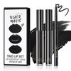 LZXLUKGIR Black Lipstick and Lip Liner Set Lip Kit,3 in 1 Velvet Black Lipstick Halloween Matte Black Liquid Lipstick Lip Gloss with Black Lip Pencil,Hydrating Lip Stain Lip Makeup（Black Magic）