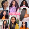 Yargel Hair 24 Inch Kinky Straight Clip in Hair Extensions for Black Women Full Head Yaki Straight Seamless Clip ins Synthetic Hair Pieces(1 pack)