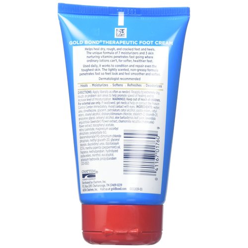 Gold Bond Therapeutic Foot Cream, Jojoba & Peppermint Oil, 4 Oz (Pack of 6) - Presentation May Vary.