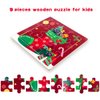 Anditoy 8 Pack Christmas 9 Pieces Wooden Puzzles for Kids Toddlers Christmas Toys Stocking Stuffers Gifts Party Favors