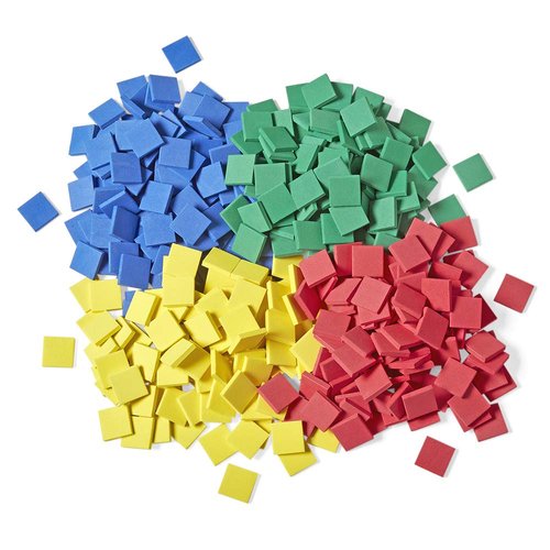 hand2mind Foam Square Color Tiles, Color Sorting, Math Counters for Kids, Counting Manipulatives, Colored Foam Squares, Math Manipulatives, Bingo Chips, Game Tokens, Tiles Learning (Set of 400)