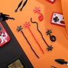 Ninja Party Favors Red and Black Stars Sticky Stretch Ninja Toys Elastic Funny Stars Toy for Ninja Birthday Party Favor Supplies (24 Pieces)
