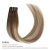 FUBILI Clip in Real Hair Extensions Brown Balayage Clip on Hair Extensons 22 Inch Long Natural Hair Extensions Double Weft30g