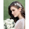 SWEETV Wedding Hair Clip Comb Handmade Bridal Hair Accessories for Women Wedding Hair piece,Silver