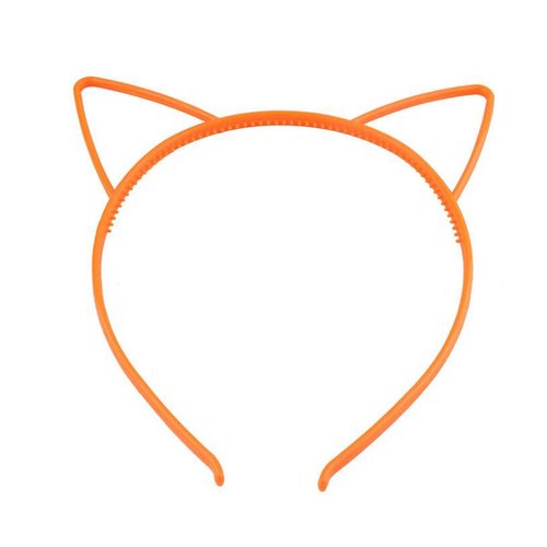 Cute Kawaii Cat Ear Headband Hair Band Hairhoop Headwear Hair Styling Accessories for Women Girl (Orange)