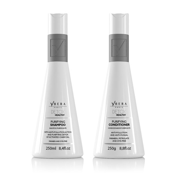 YBERA PARIS Professional Detox Healthy DUO | Refreshing Care for Oily | Prevent Hair Loss | Stimulate Growth & Improve Damaged Hair | Shampoo 8.4 Oz & Conditioner 8.8 Oz