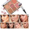 Joyeee Full Face Makeup Palette, 4 in 1 Small Nude Nake Makeup Palet with Highlight, Bronze, 3 Colors Eyeshdow, 2 Color Blush, Double Side Brush, Fine Silky Powder