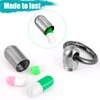 2 Pieces Tiny Keychain Pill Holder Waterproof Keychain Pill Holder Container Portable Mini Size Titanium Alloy Pill Box Case for Travel Purse Pocket