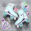 110 PCS Roller Skate Party Favors Skating Party Supplies with Key Chains Button Pins Stickers Rubber Bracelets for Hip Hop Disco 80s 90s Themed Party (style 1)