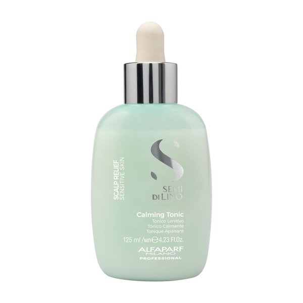 Alfaparf Milano Semi Di Lino Scalp Relief Calming Tonic for Sensitive Skin - Calming Dry Scalp Treatment & Scalp Detox to Soothe, Sleek and Shine - Professional Salon Quality (4.23 oz / 125 ml)