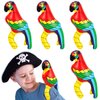 Wettarn 4 Pieces Inflatable Pirate Parrot Shoulder Prop 11 Inches Tall Pet Scarlet Macaw, Pirate Party Decorations for Tropical Party Gift Decoration Pirate Costume Accessory