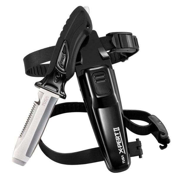 TUSA FK-920 X-Pert II Dive Knife, Blunt Tip, Black