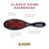 Kent CSMS Classic Shine Small Oval Cushion Straightening Brush - Natural Black Boar Bristle Hair Brush with Nylon Quills - Shine Hair Brush and Scalp Scrubber for Short to Shoulder Length Hair