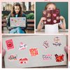 WhatSign Valentines Day Stickers 100Pcs Valentines Love Stickers Scrapbook Stickers Supplies Waterbottle Laptop Decals Scrapbooking Valentines Accessories Crafts Stickers for Kids Girls Teens Adults