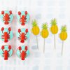 24Pcs Luau 3D Pineapple Cupcake Toppers Tropical Pineapple Leaf Aloha Cupcake Picks for Summer Hawaiian Luau Tropical Theme Baby Shower Birthday Wedding Party Cake Decorations Supplies