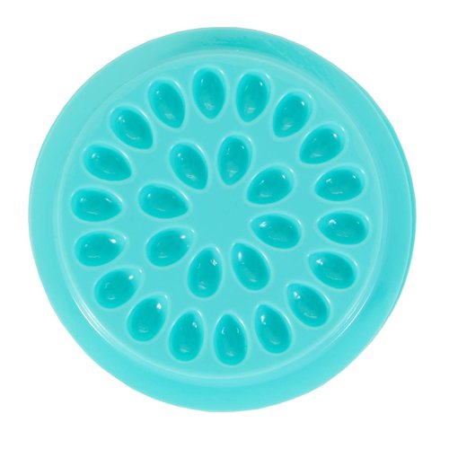100 PCS Disposable Plastic Glue Pallet Pad for Eyelash Extensions Cyan Flower Shaped Lashes Gasket Adhesive Pigment Holder Base for Nail Art or Tattoo Ink