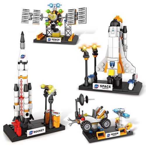 City Space Exploration Toys, STEM Aerospace Building Kit Toy with Rocket, Space Shuttle, Moon Buggy, Satellite, Best Gifts for 6 7 8 9 10 11 12 Years Old Kids Boys Girls (455 Pieces)