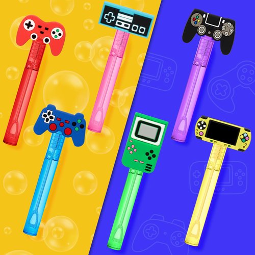AFZMON 24 Video Game Party Favors Bubble Wands for Kids, Game Controller Mini Bubbles Wand Toys, Gamer Birthday Party Supplies Goodie Gift Bag Stuffers Pinata Classroom Prizes
