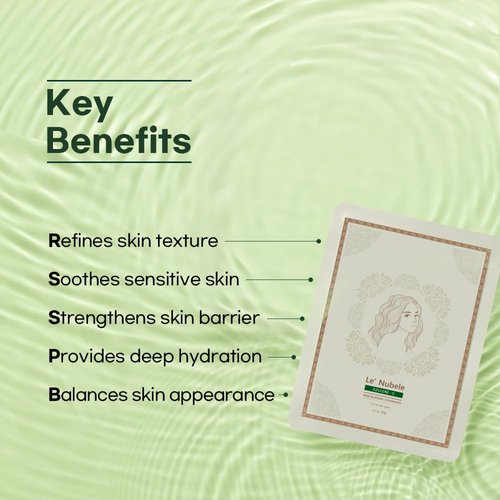 Le' Nubele Azulene Cica Mask Pack | Korean Face Sheet Mask for Sensitive Skin | Soothing & Sebum Control | Hydrating & Barrier Strengthening | 0.84 fl. oz (25 mL) x 5 Sheets