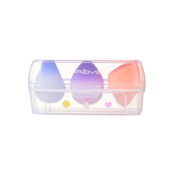 The Crème Shop Next Gen Makeup Blender Trio | Makeup Sponges for Foundation | Makeup Sponge Set | Classic, Tri-Cut, Double Edged Beauty Blender Sponge (Set of 3)